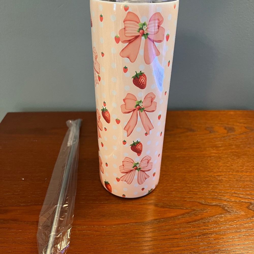 Strawberry & Bows Coquette Tumbler